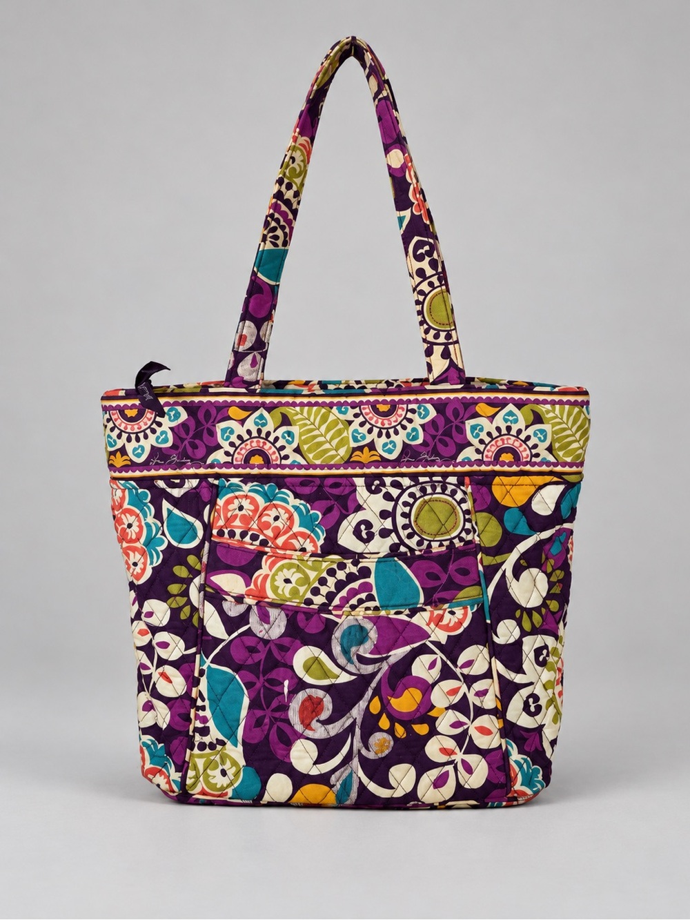 Vera Bradley Plum Crazy Shoulder Bag Tote Purse Quilted Retired Bohemian
